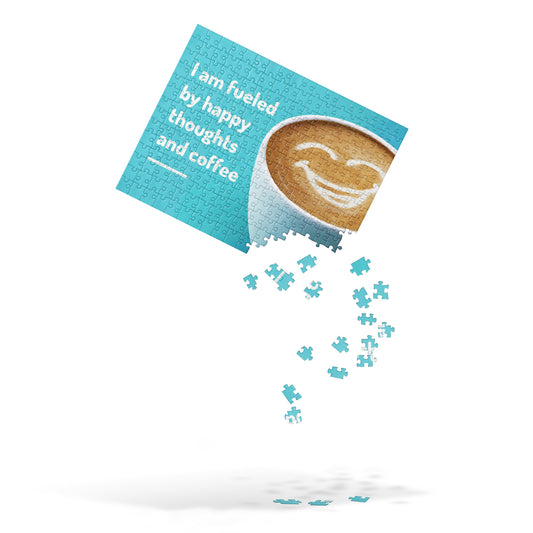 Happy Thoughts and Coffee Jigsaw Puzzle